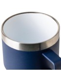 Mug double paroi de 180 ml en acier inoxydable recyclé Lilia Matières : céramique Couleurs : bleu cadeau collaborateur premium