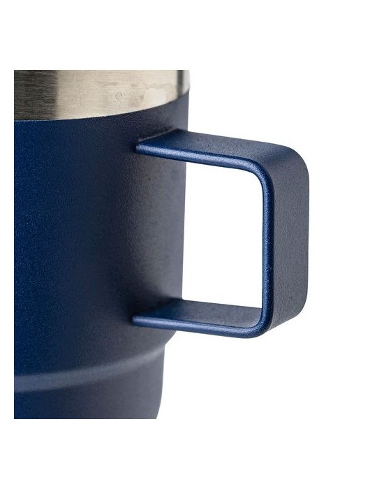 Mug double paroi de 180 ml en acier inoxydable recyclé Lilia Matières : céramique Couleurs : bleu accessoire événementiel unique