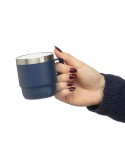 Mug double paroi de 180 ml en acier inoxydable recyclé Lilia Matières : céramique Couleurs : bleu cadeau client original