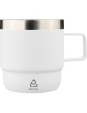 Mug double paroi de 180 ml en acier inoxydable recyclé Lilia Matières : céramique Couleurs : blanc personnalisable avec votre lo