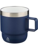 Mug double paroi de 180 ml en acier inoxydable recyclé Lilia Matières : céramique Couleurs : blanc impression haute définition