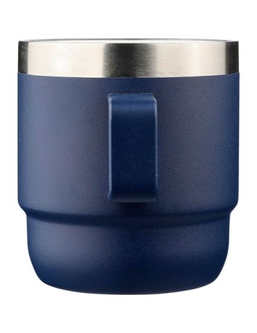 Mug double paroi de 180 ml en acier inoxydable recyclé Lilia Matières : céramique Couleurs : blanc personnalisation rapide en Fr