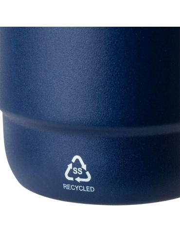 Mug double paroi de 180 ml en acier inoxydable recyclé Lilia Matières : céramique Couleurs : blanc impression haute définition