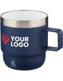 Mug double paroi de 180 ml en acier inoxydable recyclé Lilia Matières : céramique Couleurs : noir cadeau collaborateur premium
