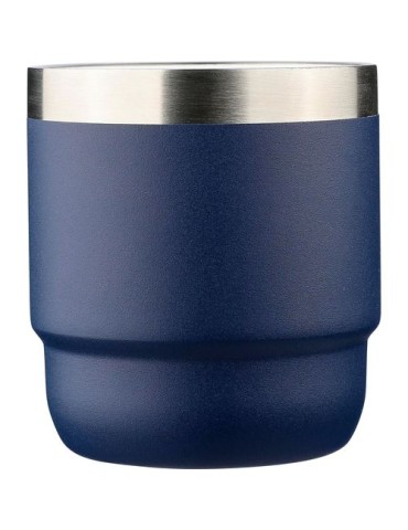 Mug double paroi de 180 ml en acier inoxydable recyclé Lilia Matières : céramique Couleurs : noir marquage couleur éclatante