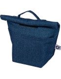 Sac isotherme roll-top en denim recyclé Mira Couleurs : bleu Matières : denim recyclé personnalisable avec votre logo