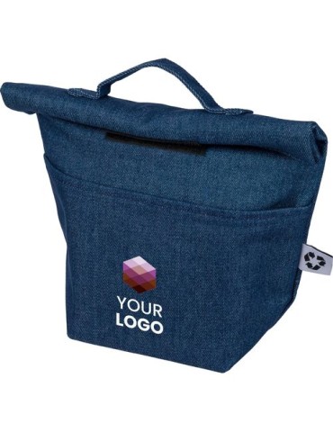Sac isotherme roll-top en denim recyclé Mira Couleurs : bleu Matières : denim recyclé cadeau entreprise pas cher