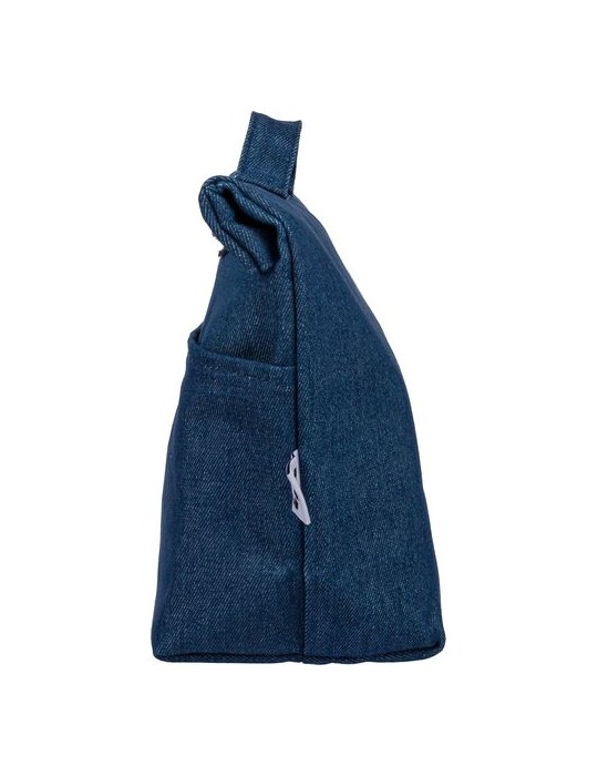 Sac isotherme roll-top en denim recyclé Mira Couleurs : bleu Matières : denim recyclé goodies publicitaire événementiel