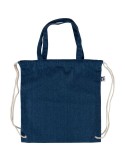 Sac à dos cordelette en denim recyclé Dex Couleurs : bleu Matières : denim recyclé