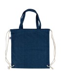 Sac à dos cordelette en denim recyclé Dex Couleurs : bleu Matières : denim recyclé impression haute définition