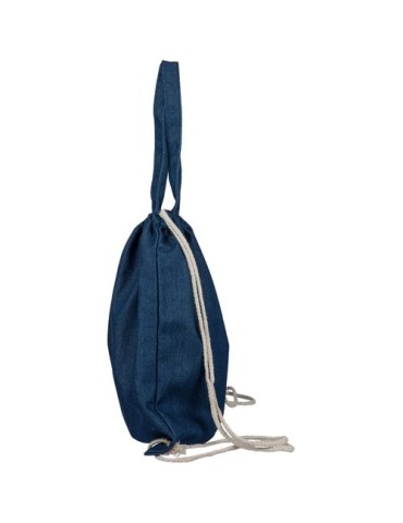 Sac à dos cordelette en denim recyclé Dex Couleurs : bleu Matières : denim recyclé marquage laser ultra précis