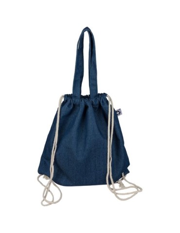 Sac à dos cordelette en denim recyclé Dex Couleurs : bleu Matières : denim recyclé livraison express 24h 48h