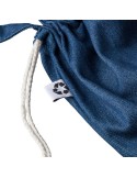 Sac à dos cordelette en denim recyclé Dex Couleurs : bleu Matières : denim recyclé personnalisation rapide en France