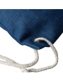 Sac à dos cordelette en denim recyclé Dex Couleurs : bleu Matières : denim recyclé accessoire événementiel unique