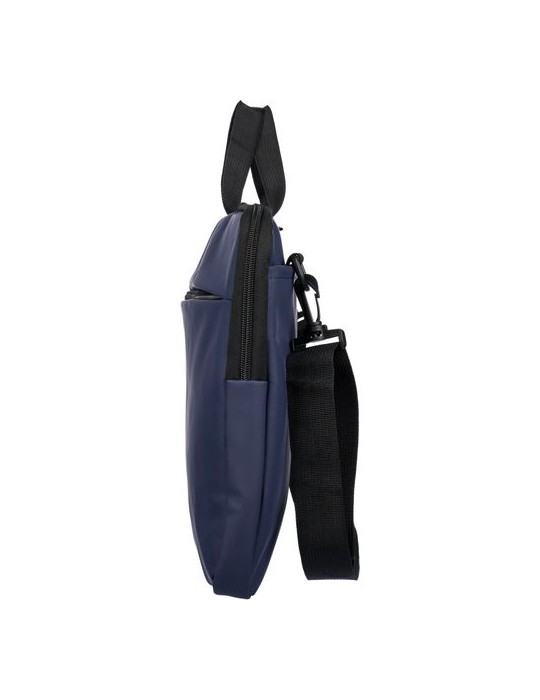 Sacoche pour ordinateur portable en PU recyclé Rafi Couleurs : noir Matières : PU recyclé objet promotionnel éco-responsable