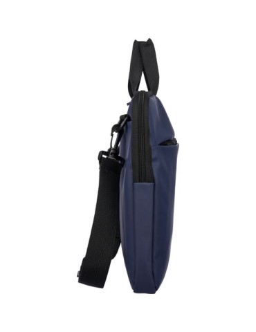 Sacoche pour ordinateur portable en PU recyclé Rafi Couleurs : noir Matières : PU recyclé marquage couleur éclatante