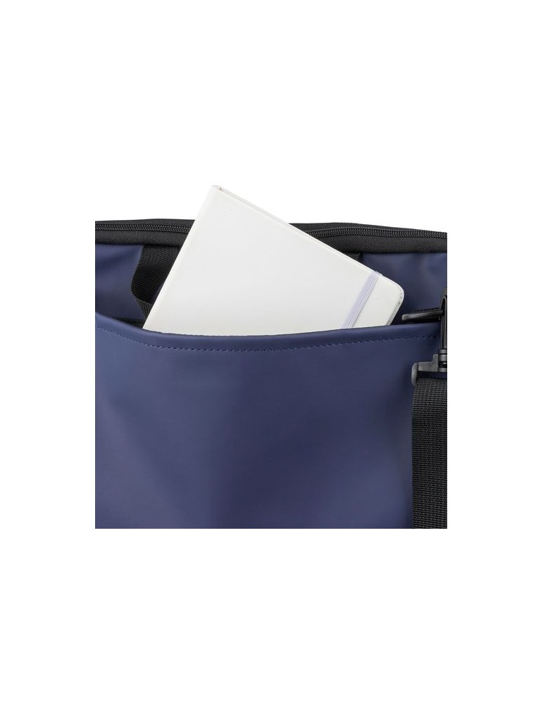 Sacoche pour ordinateur portable en PU recyclé Rafi Couleurs : noir Matières : PU recyclé impression haute définition