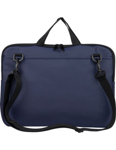 Sacoche pour ordinateur portable en PU recyclé Rafi Couleurs : bleu Matières : PU recyclé cadeau collaborateur premium