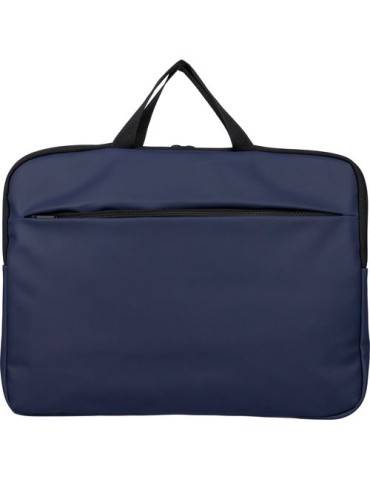 Sacoche pour ordinateur portable en PU recyclé Rafi Couleurs : bleu Matières : PU recyclé impression logo haute qualité