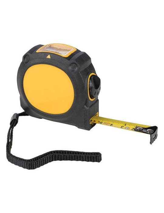 Mètre-ruban ABS et TPR Rina Matières : métal Couleurs : jaune personnalisable avec votre logo