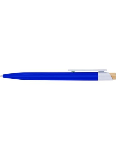 Stylo à bille en ABS recyclé Zian Matières : ABS recyclé Couleurs : bleu cobalt impression logo haute qualité