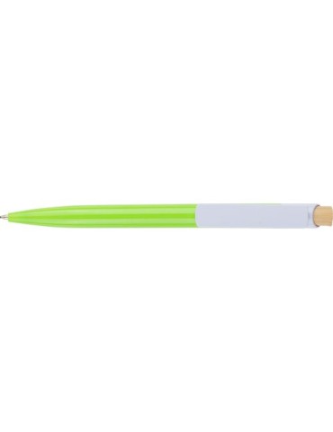 Stylo à bille en ABS recyclé Zian Matières : ABS recyclé Couleurs : vert citron marquage laser ultra précis