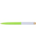 Stylo à bille en ABS recyclé Zian Matières : ABS recyclé Couleurs : vert citron marquage laser ultra précis