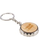 Porte-clés en alliage de zinc Finn Matières : bambou Couleurs : brun personnalisable avec votre logo