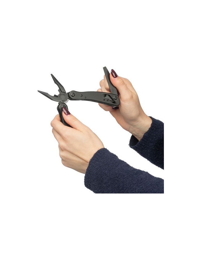 Pince multifonction en aluminium noir Ariane Matières : acier Couleurs : noir marquage laser ultra précis