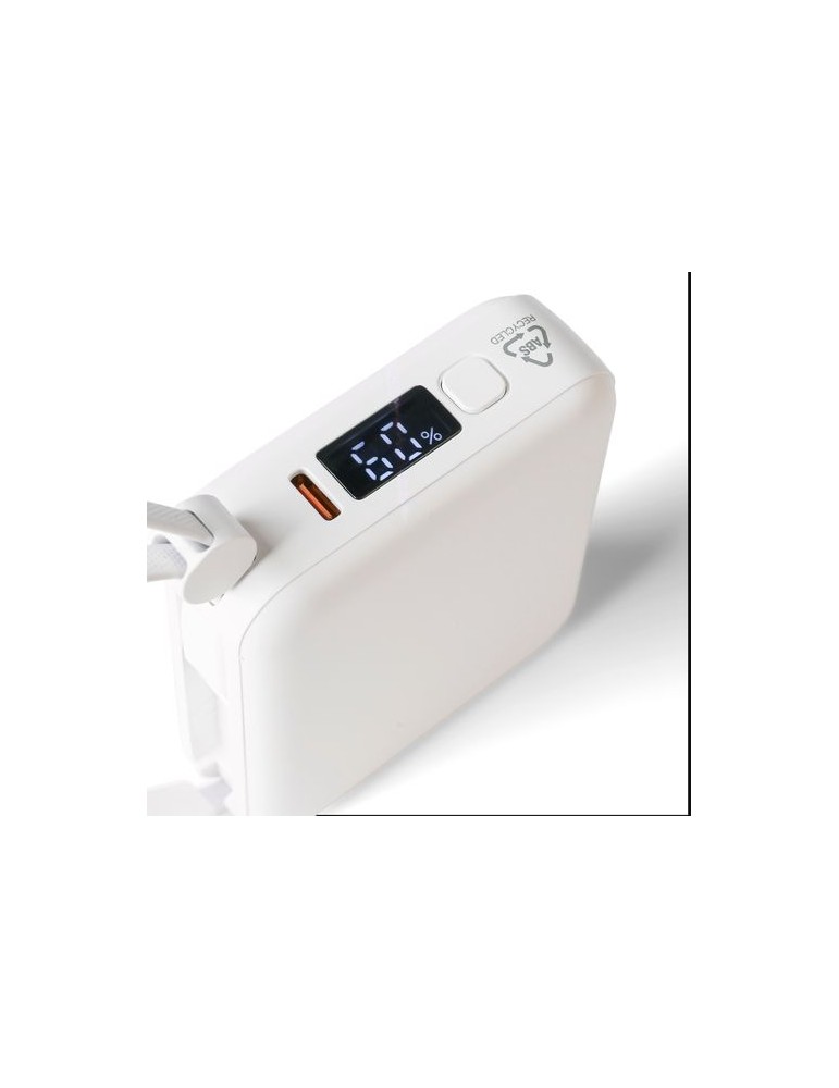 Power bank en ABS recyclé Jona Matières : Polycarbonate (PC) Couleurs : noir personnalisation rapide en France