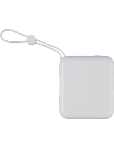 Power bank en ABS recyclé Jona Matières : Polycarbonate (PC) Couleurs : blanc personnalisable avec votre logo