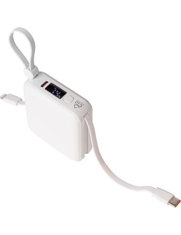Power bank en ABS recyclé Jona Matières : Polycarbonate (PC) Couleurs : blanc goodies publicitaire événementiel
