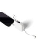 Power bank en ABS recyclé Jona Matières : Polycarbonate (PC) Couleurs : blanc marquage laser ultra précis