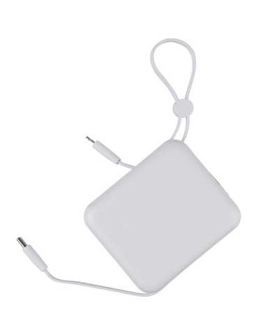 Power bank en ABS recyclé Jona Matières : Polycarbonate (PC) Couleurs : blanc goodies personnalisé en stock