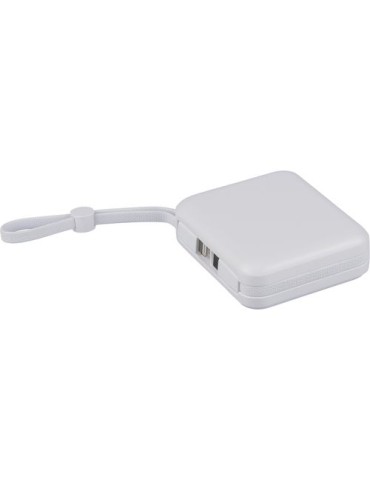 Power bank en ABS recyclé Jona Matières : Polycarbonate (PC) Couleurs : blanc impression haute définition