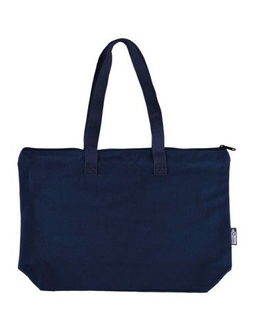 Sac shopping en polycoton recyclé 330 g/m2 Malina Matières : coton recyclé Couleurs : bleu