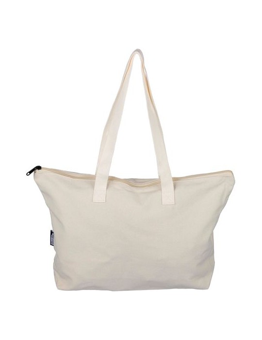 Sac shopping en polycoton recyclé 330 g/m2 Malina Matières : coton recyclé Couleurs : bleu cadeau client original