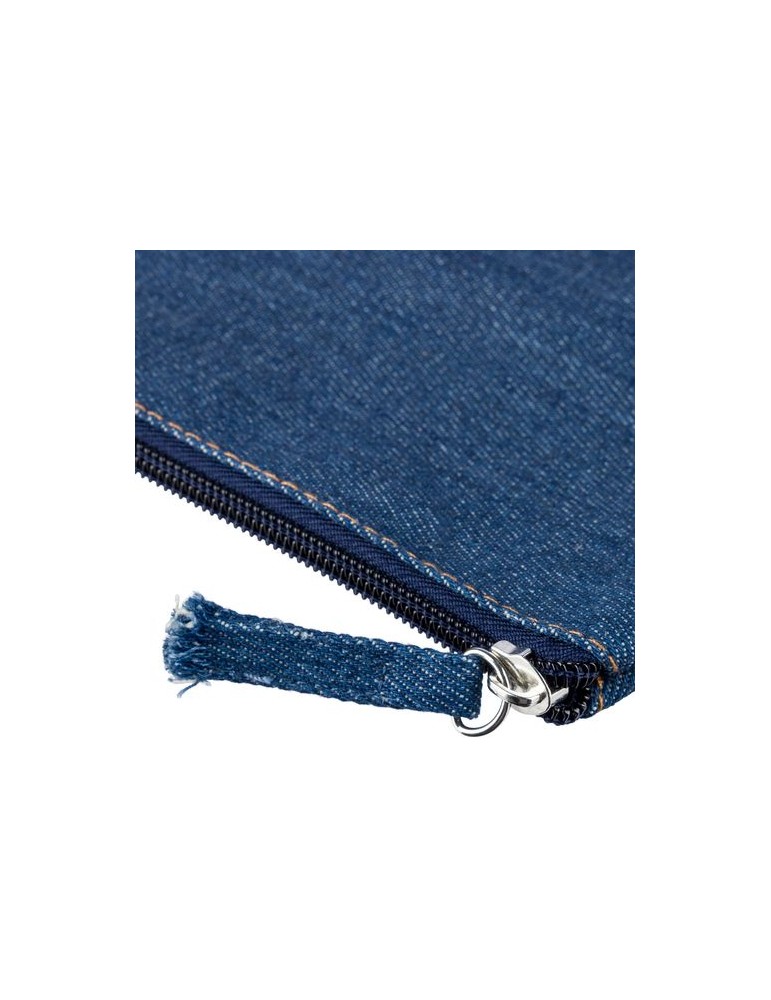 Trousse de maquillage en denim recyclé Orin Couleurs : bleu Matières : denim recyclé objet promotionnel éco-responsable