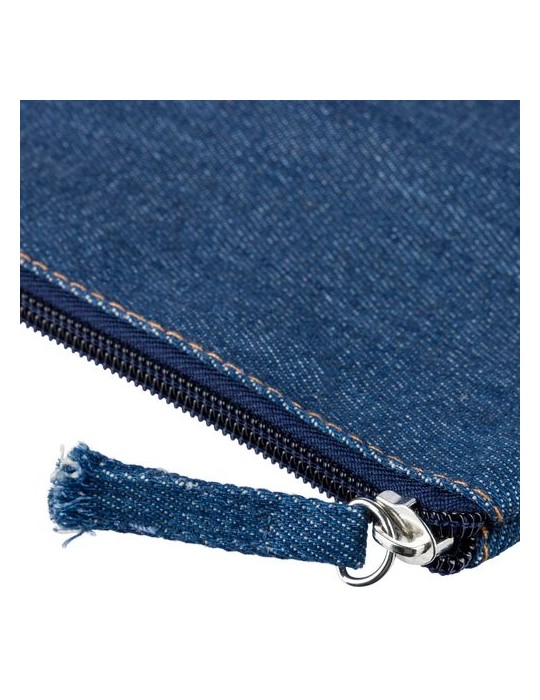 Trousse de maquillage en denim recyclé Orin Couleurs : bleu Matières : denim recyclé objet promotionnel éco-responsable