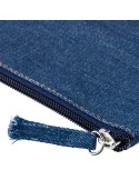 Trousse de maquillage en denim recyclé Orin Couleurs : bleu Matières : denim recyclé objet promotionnel éco-responsable