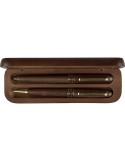 Coffret de stylos en bois de noyer Adelina Matières : bois Couleurs : brun