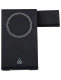 Power bank magnétique sans fil 3 en 1 en ABS recyclé Valerio Matières : ABS recyclé Couleurs : noir
