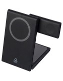 Power bank magnétique sans fil 3 en 1 en ABS recyclé Valerio Matières : ABS recyclé Couleurs : noir personnalisable avec votre l