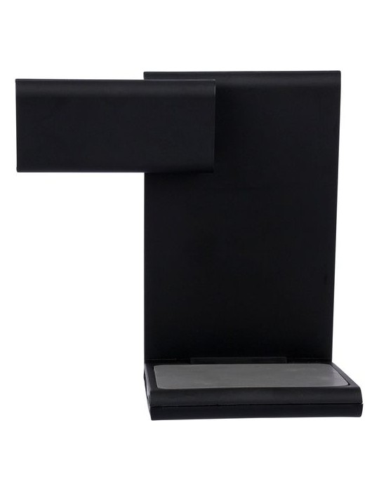 Power bank magnétique sans fil 3 en 1 en ABS recyclé Valerio Matières : ABS recyclé Couleurs : noir impression haute définition