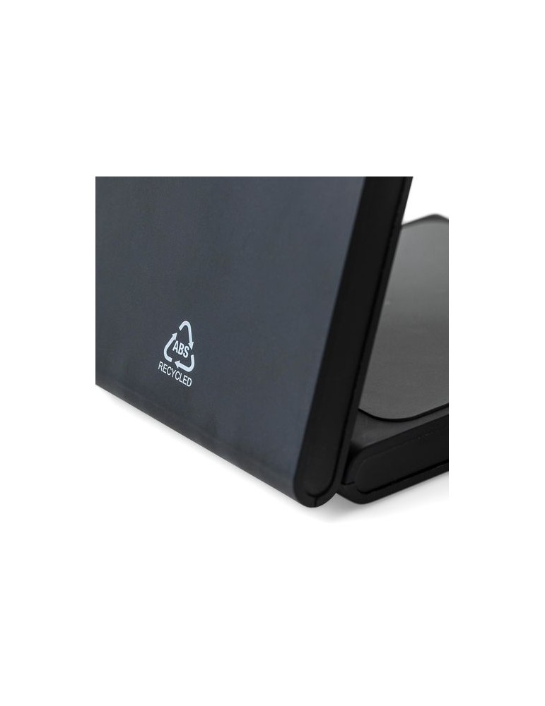 Power bank magnétique sans fil 3 en 1 en ABS recyclé Valerio Matières : ABS recyclé Couleurs : noir impression logo haute qualit