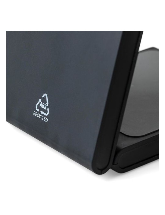 Power bank magnétique sans fil 3 en 1 en ABS recyclé Valerio Matières : ABS recyclé Couleurs : noir impression logo haute qualit