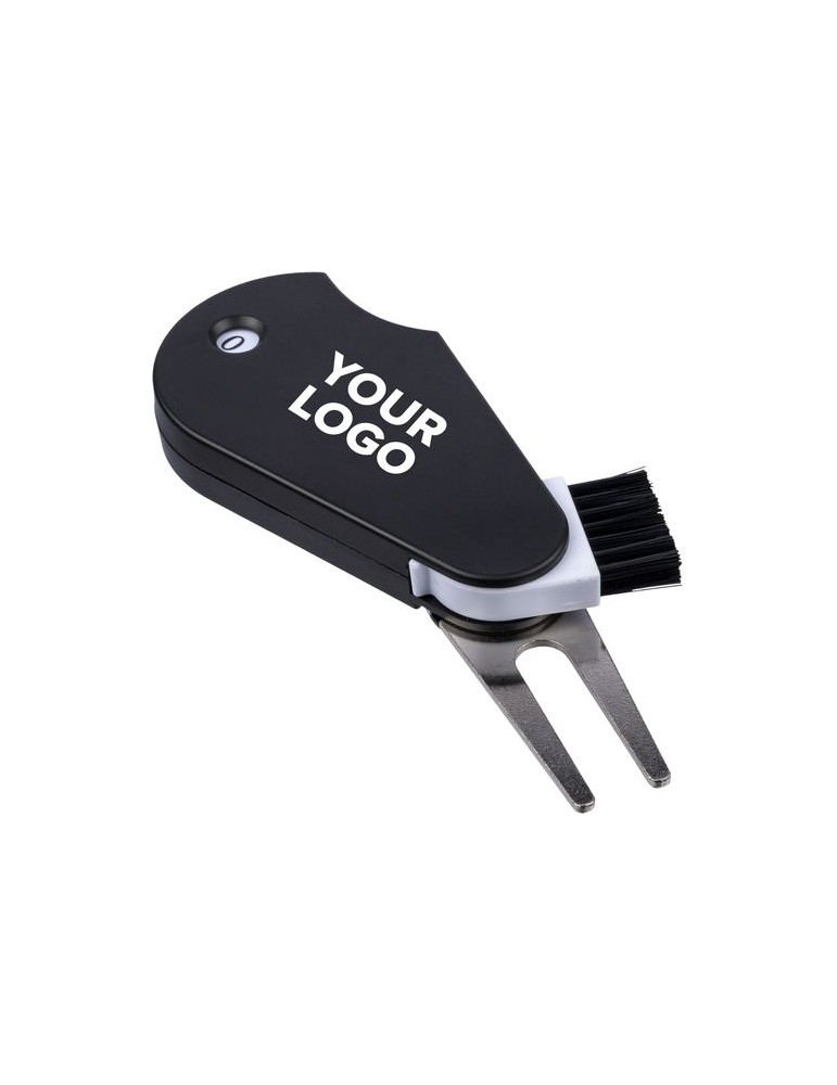 Outil de golf multifonctionnel en ABS recyclé Suki Matières : ABS recyclé Couleurs : noir cadeau entreprise pas cher