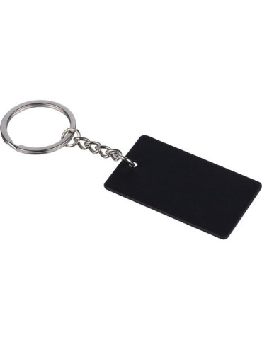 Porte-clés rectangulaire en acier inoxydable recyclé Jax Couleurs : noir Matières : acier inoxydable recyclé 2