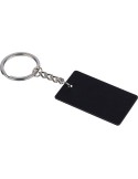 Porte-clés rectangulaire en acier inoxydable recyclé Jax Couleurs : noir Matières : acier inoxydable recyclé personnalisable ave