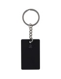 Porte-clés rectangulaire en acier inoxydable recyclé Jax Couleurs : noir Matières : acier inoxydable recyclé impression haute dé